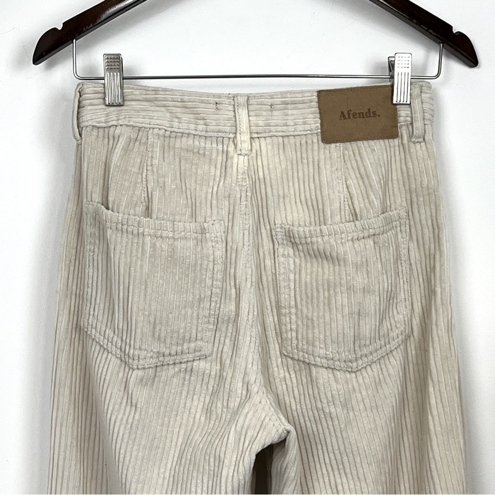Afends Shelby Cream Corduroy High Rise Straight Leg Pant. Size 6 - Picture 5 of 6